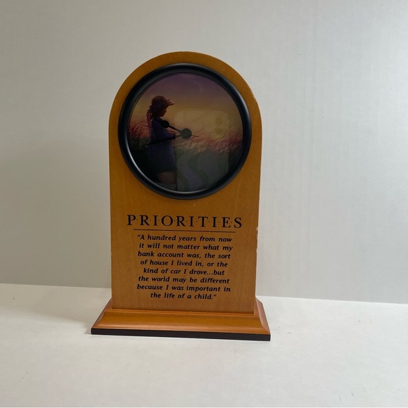 Wooden Inspirational desk clock with Quote Used. See photos for condition. - Picture 2 of 13